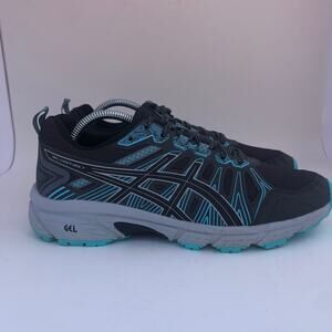 Asics Gel Venture 7 Women's Trail Running Shoes Size 8 1/2 Black Teal 1012A652